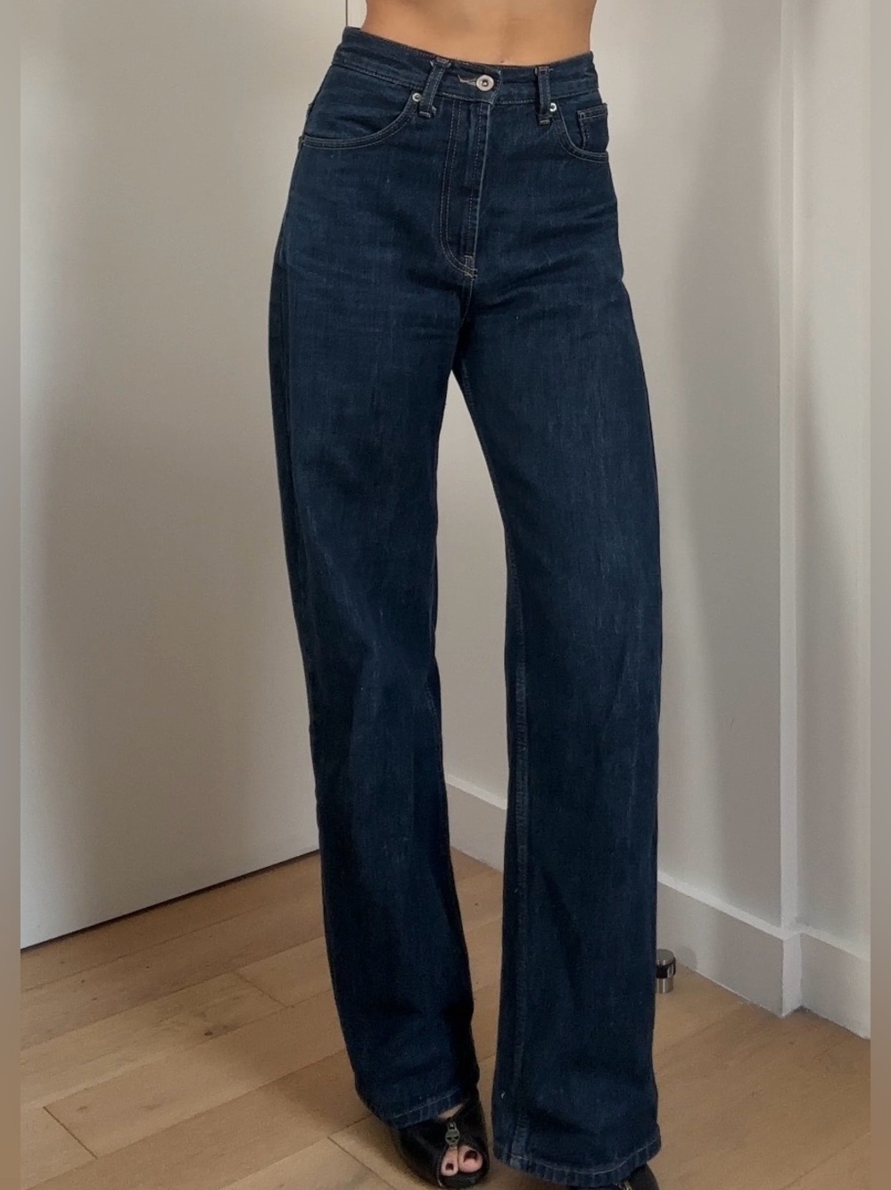 Zara Straight Leg High Rise Jeans